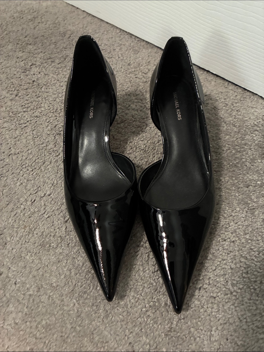 Michael Kors Black Patent Pointed-Toe Pumps - Sleek D'Orsay Style